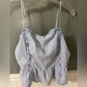 Abercrombie & Fitch Blue and White Textured Top